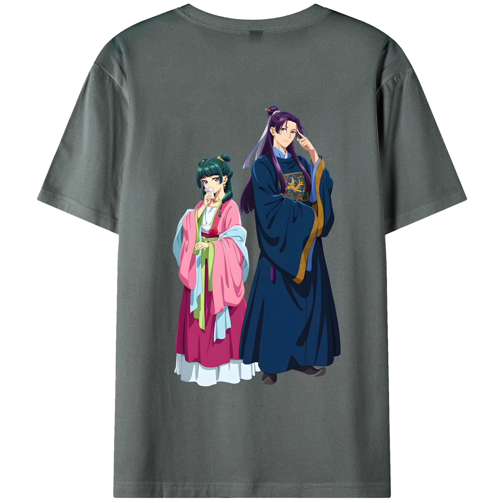 （画像用） 薬屋のひとりごと The Apothecary Diaries 綿100％ メンズ半袖Tシャツ（バックプリント） 通気性